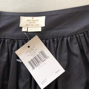 Kate Spade black cotton gathered skirt